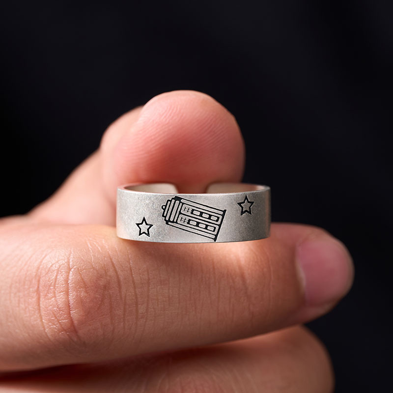 Geeksoutfit Galactic Empire Sterling Silver Band Ring for Sale online