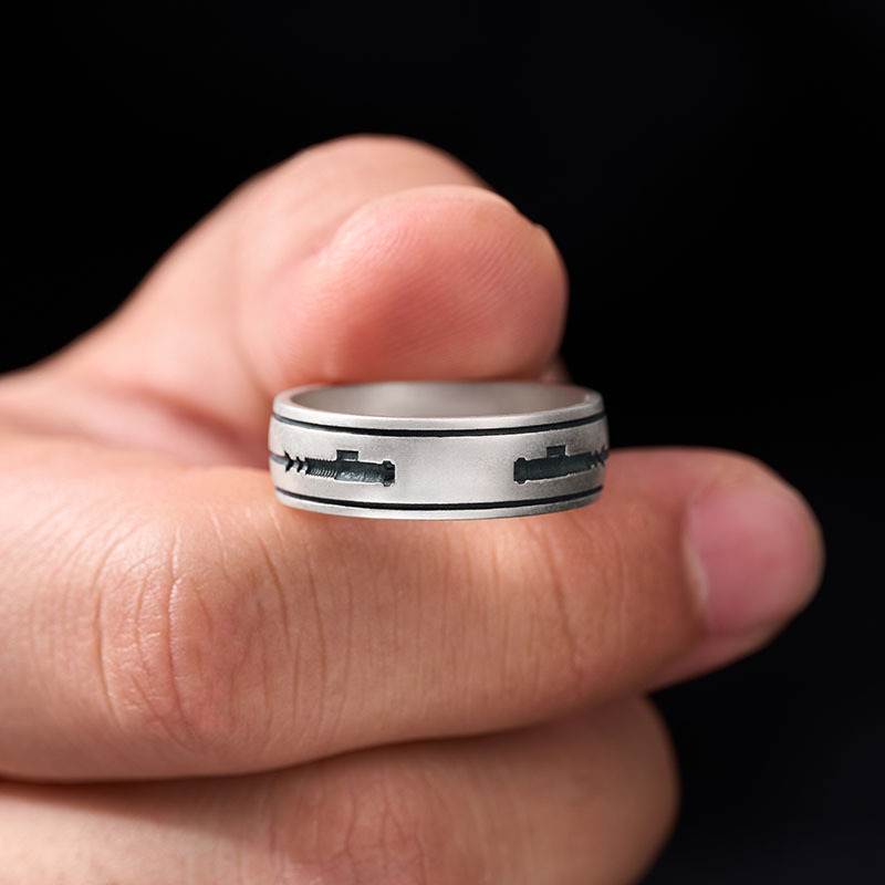 Blade of the Galaxy Geek Silver Band Ring
