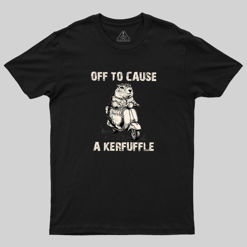 Retro Animal Scooter Mischief Graphic Geek T-Shirt