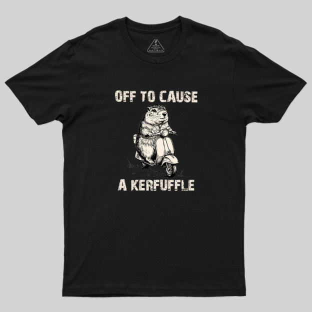 Retro Animal Scooter Mischief Graphic Geek T-Shirt