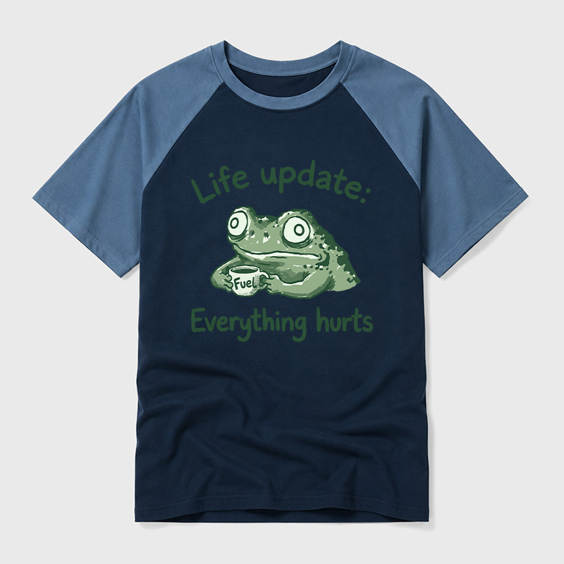 EVERYTHING HURTS Geek Retro Raglan T-Shirt