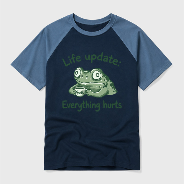 EVERYTHING HURTS Geek Retro Raglan T-Shirt