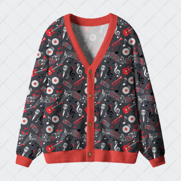 Melody Symphony Geek Ugly Cardigan Sweaters 