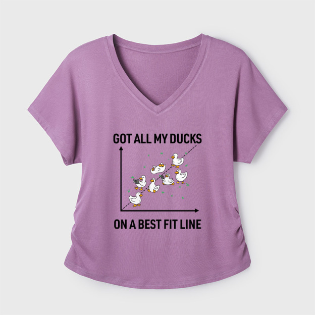 Ducks in a Row Geek Dolman Sleeve V-Neck Shirt
