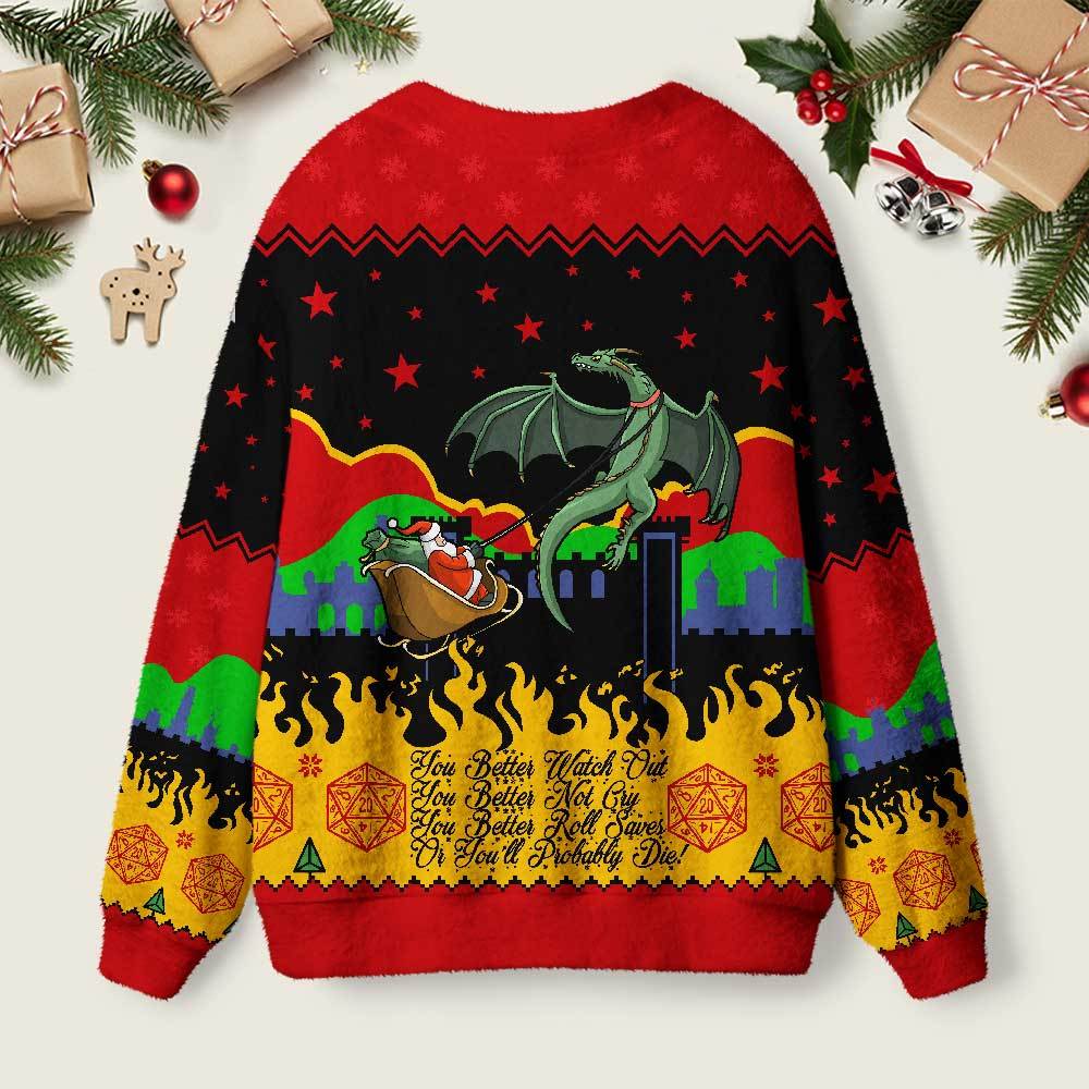 Christmas D20 Lover Geek Ugly Cardigan Sweaters