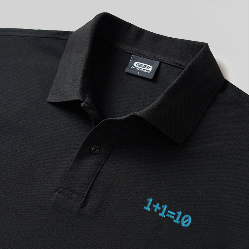 Binary Genius Geek Embroidered Polo Shirt