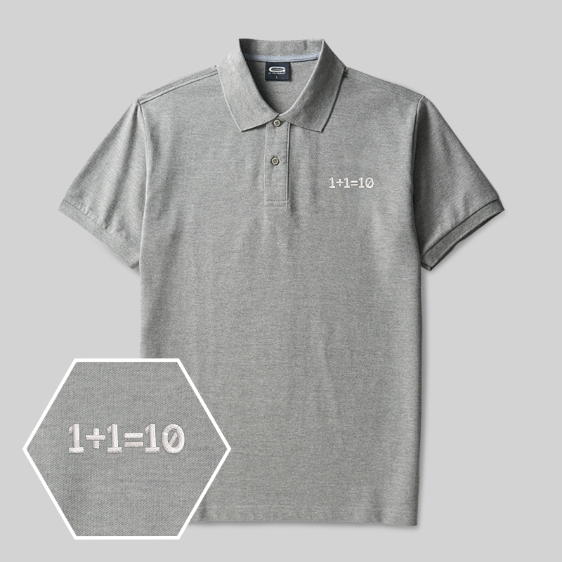 Binary Genius Geek Embroidered Polo Shirt