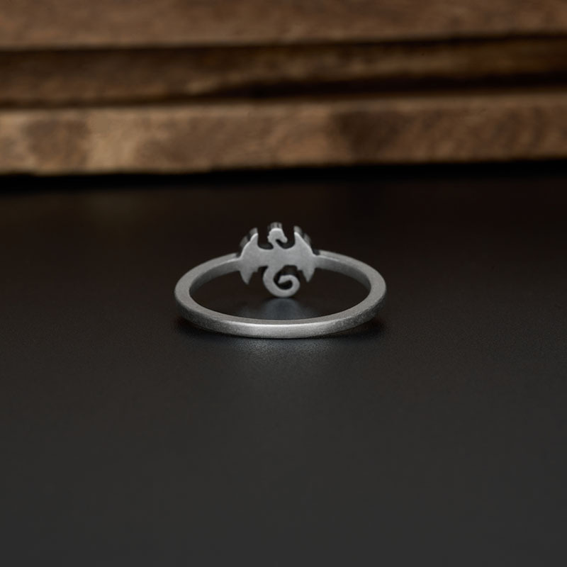Dragon's Embrace Geek Silver Band Ring