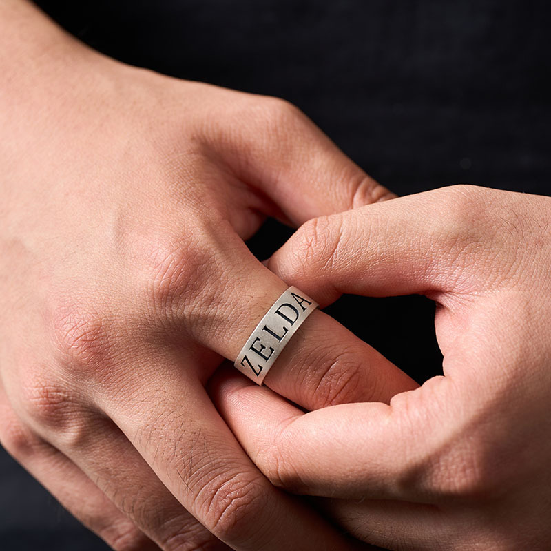 ZELDA Geek Silver Band Ring