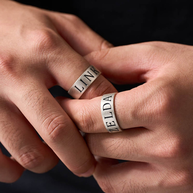 ZELDA Geek Silver Band Ring