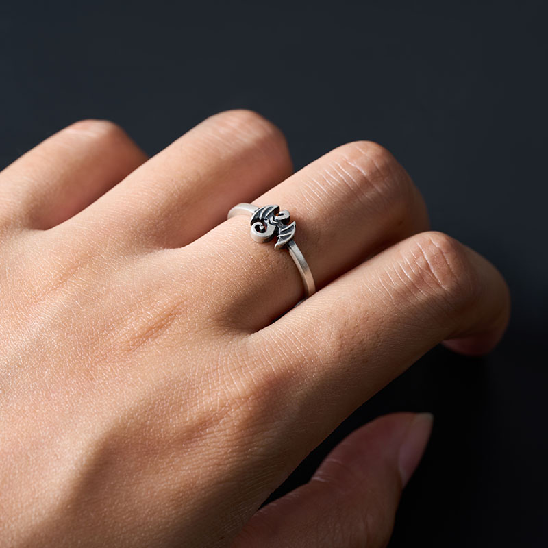 Dragon's Embrace Geek Silver Band Ring