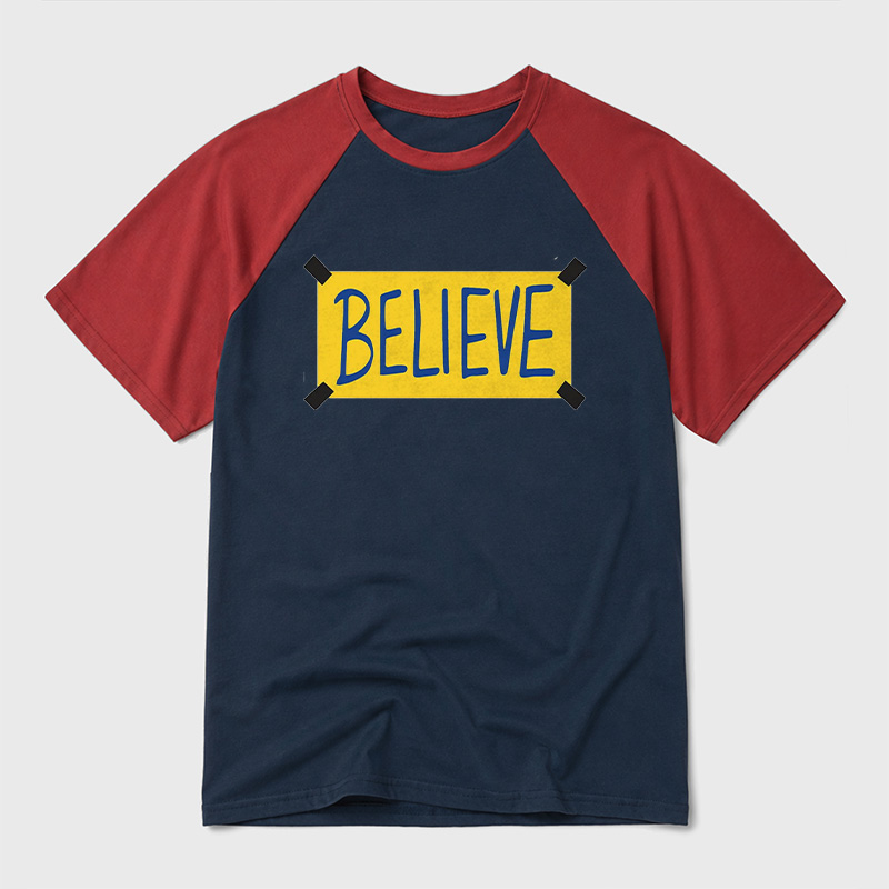 Believe Geek Retro Raglan T-Shirt