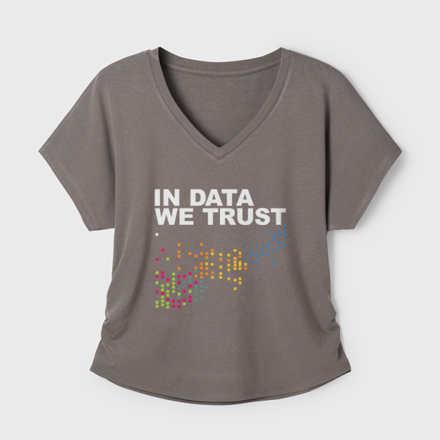 In Big Data We Trust Geek Dolman Sleeve V-Neck Shirt