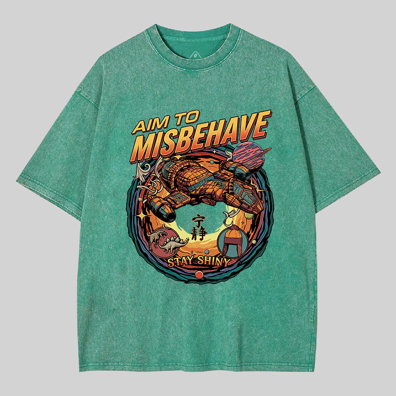 Aim to Misbehave Geek Washed T-shirt