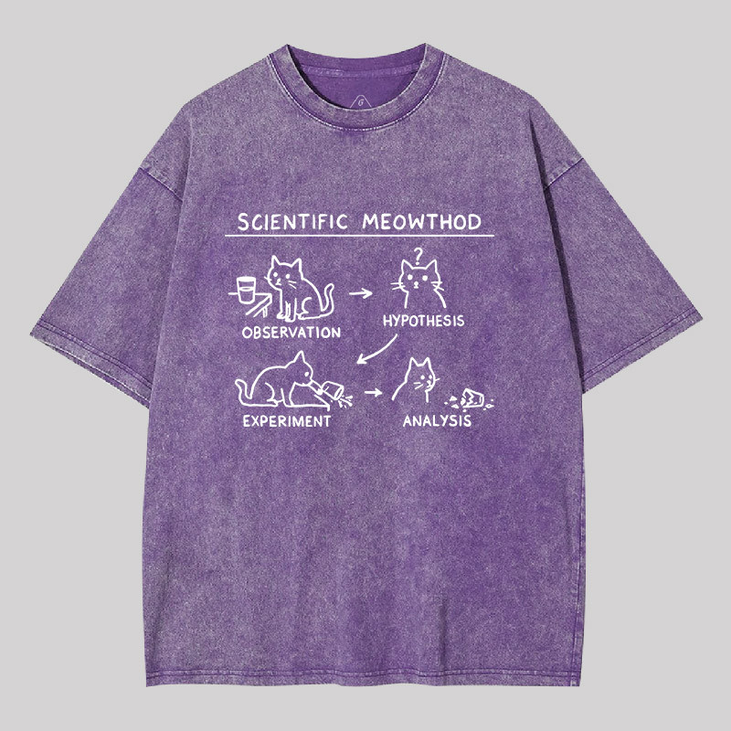 Scientific Meowthod Geek Washed T-shirt