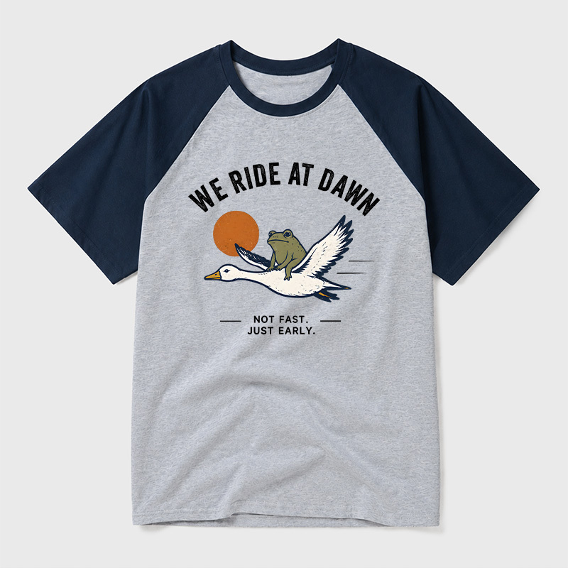 We Ride at Dawn Geek Retro Raglan T-Shirt