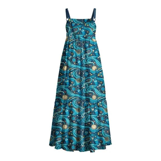 Time Travel Starry Sky Geek Tiered Cami Maxi Dress