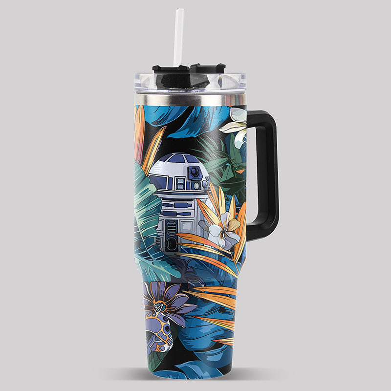 Robot Hawaiian Leaves 40oz Tumbler