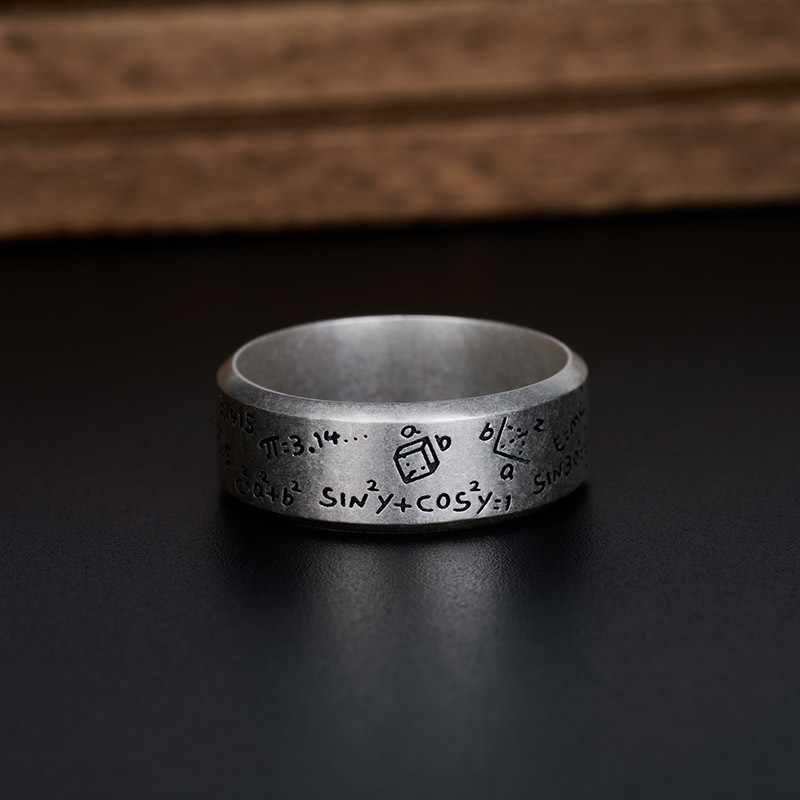 Math Eternal Geek Silver Band Ring