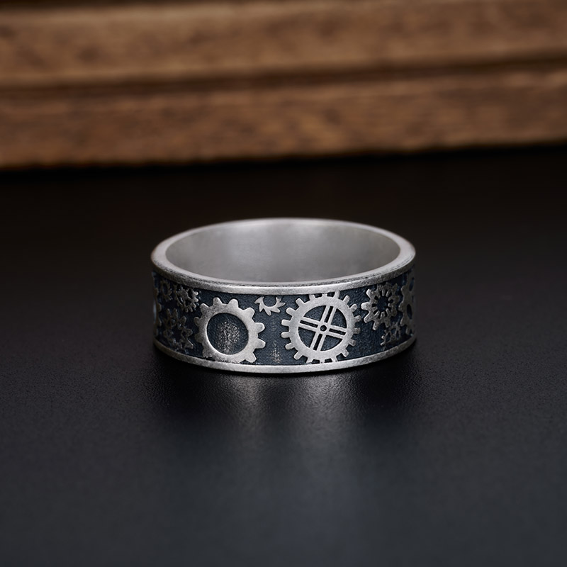 Engineer Gear Geek Silver Band Ring