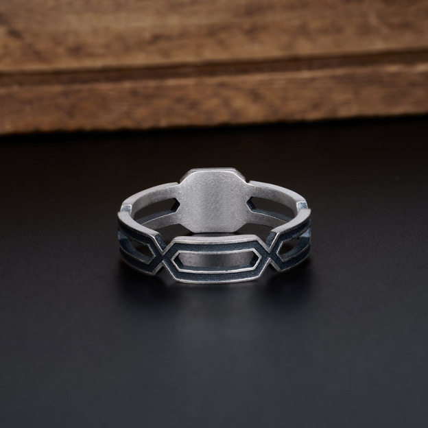 Fantasy Dwarf Geek Silver Band Ring