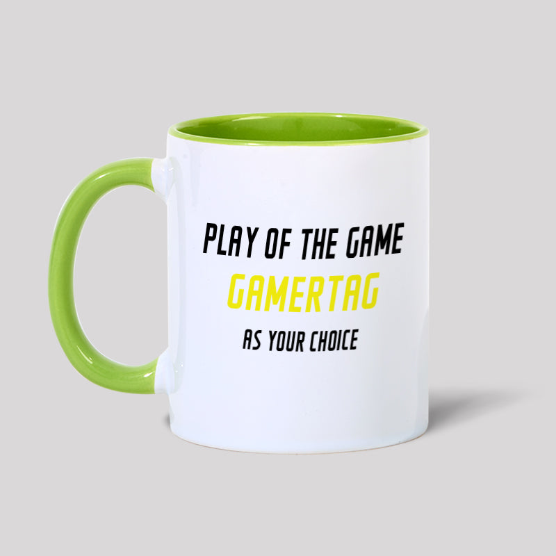 Play of the Game Gamertagas Your Choice Geek Mug