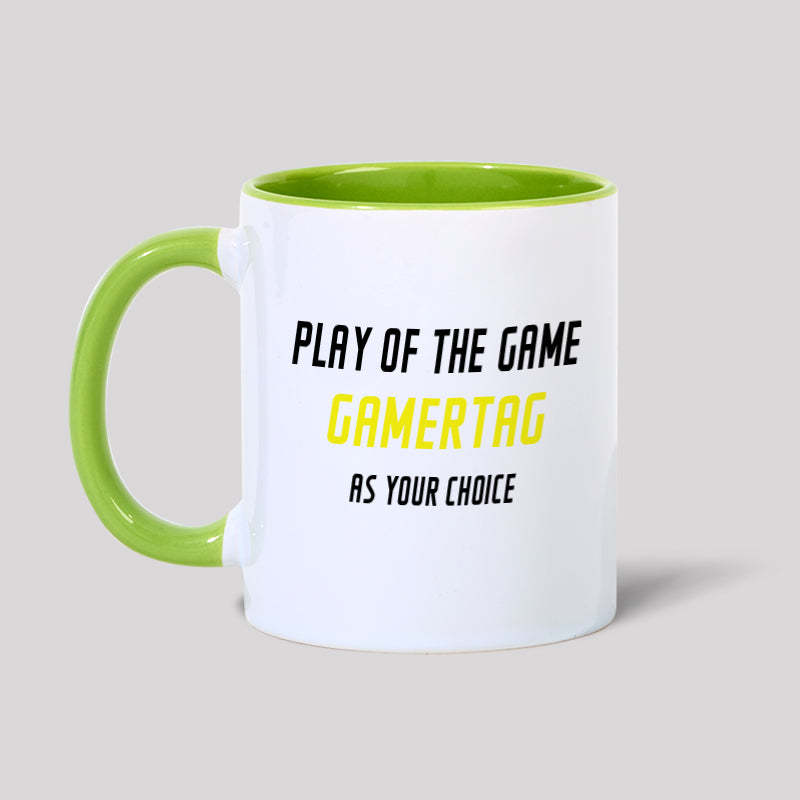 Play of the Game Gamertagas Your Choice Geek Mug