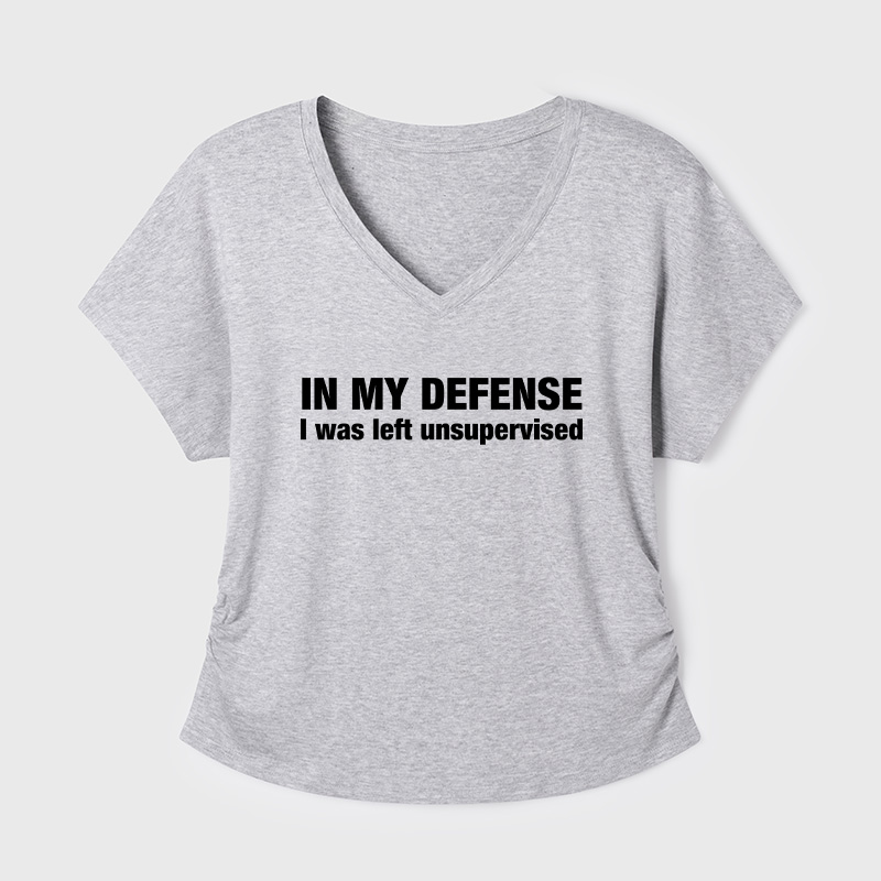 I Was Left Unsupervised Geek Dolman Sleeve V-Neck Shirt