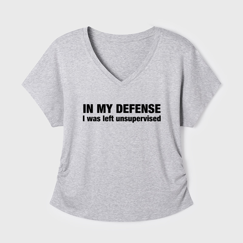 I Was Left Unsupervised Geek Dolman Sleeve V-Neck Shirt