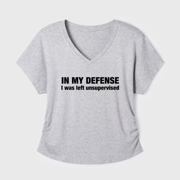 I Was Left Unsupervised Geek Dolman Sleeve V-Neck Shirt