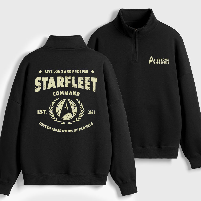 Starfleet Geek Fleece Quarter-Zip Pollover