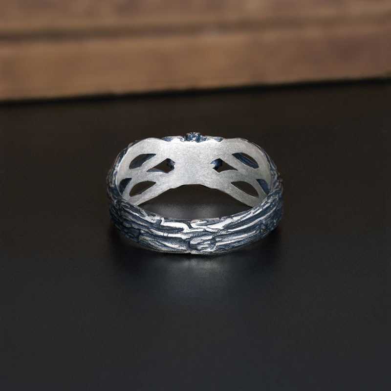 Elven Peridot Geek Silver Band Ring