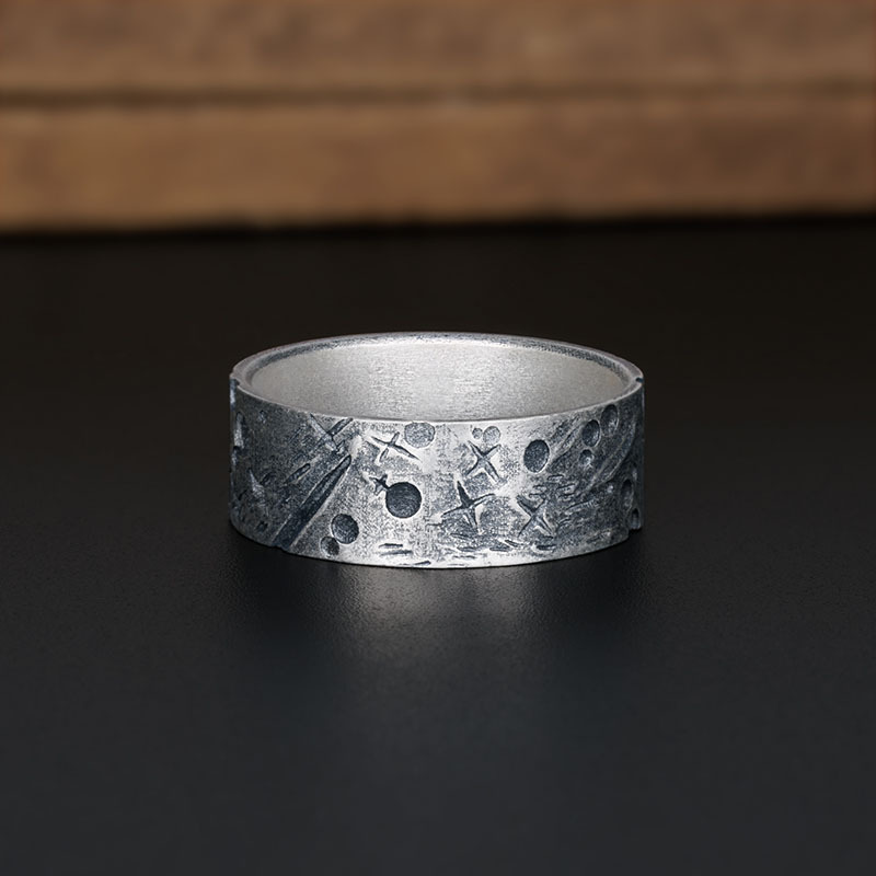 The Universe Geek Silver Band Ring