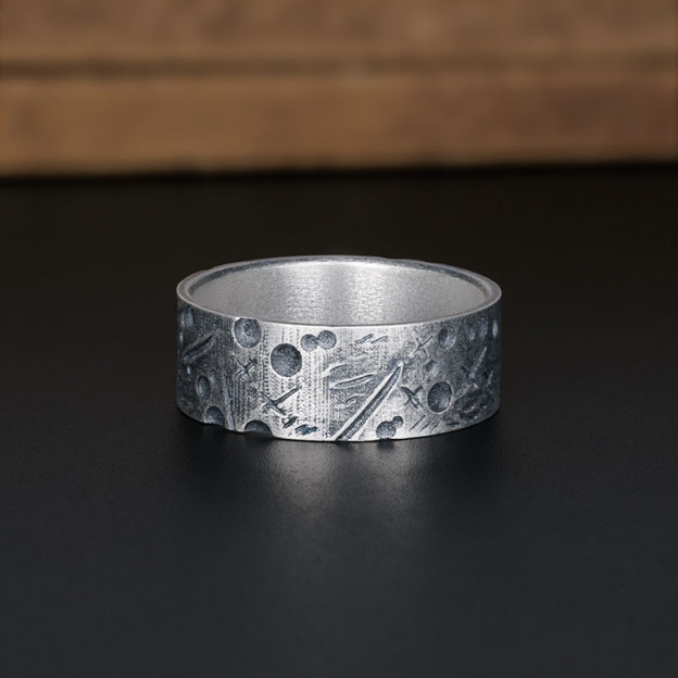 The Universe Geek Silver Band Ring