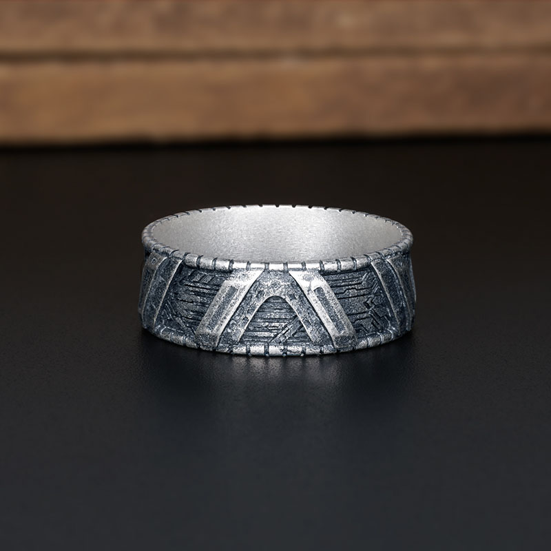 Step Board Technology Geek Silver Band Ring