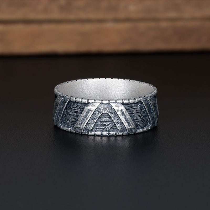 Step Board Technology Geek Silver Band Ring