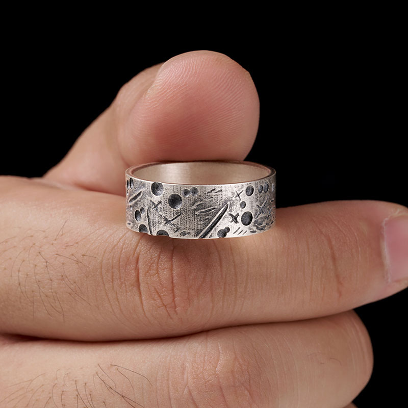 The Universe Geek Silver Band Ring