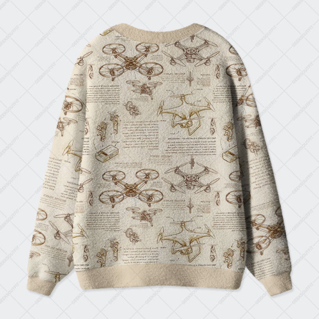 Retro Mechanica Geek Ugly Cardigan Sweaters 