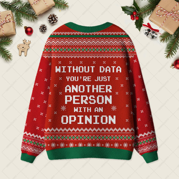 Without Data You're Just Another Person Red Geek Ugly Cardigan Sweaters 
