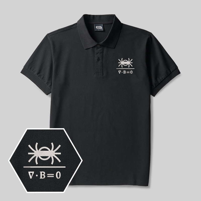 Magnetic Spider Geek Embroidered Polo Shirts