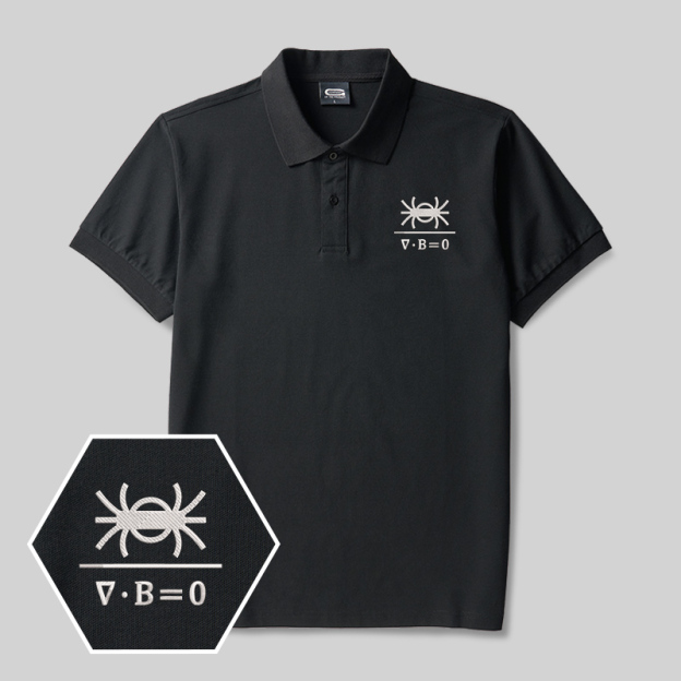 Magnetic Spider Geek Embroidered Polo Shirts