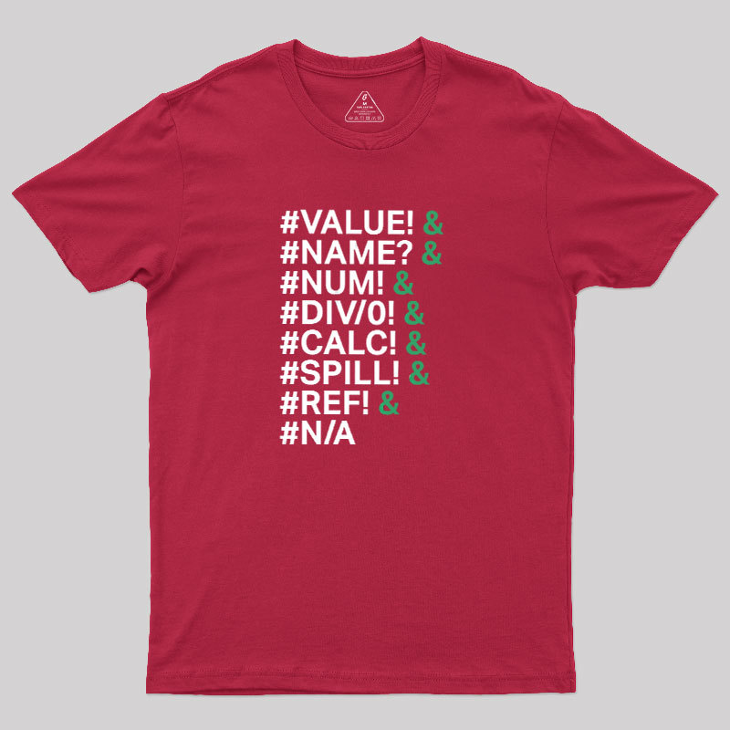 Excel Errors Geek T-Shirt