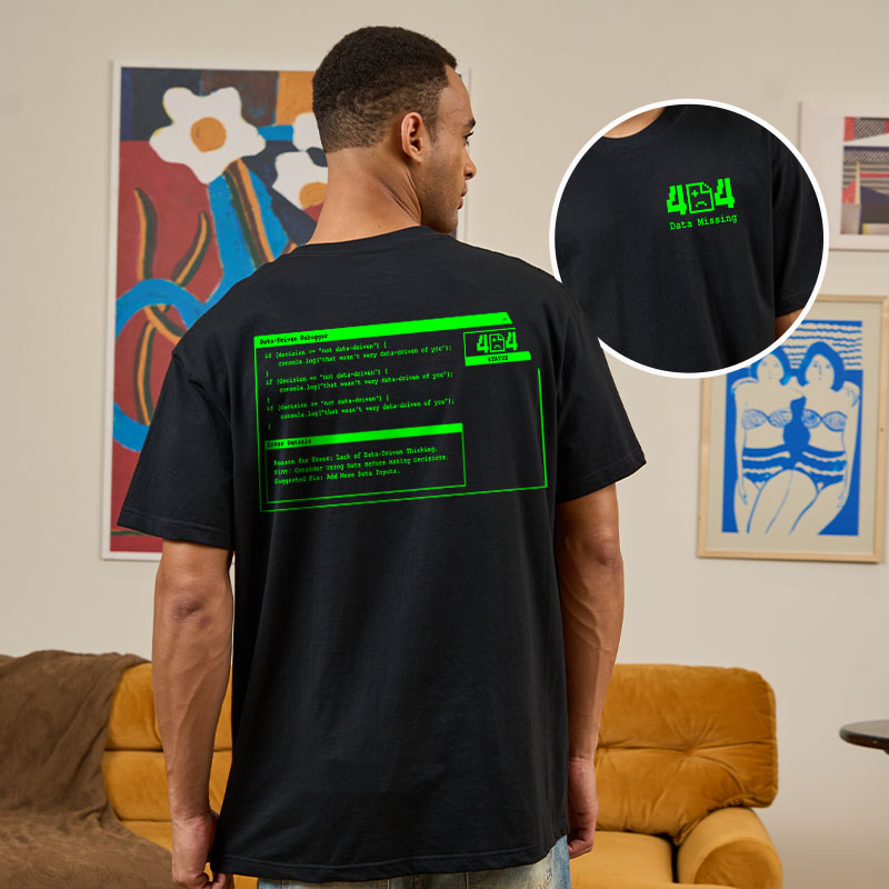 Data Missing Front and Back Printing Geek T-Shirt