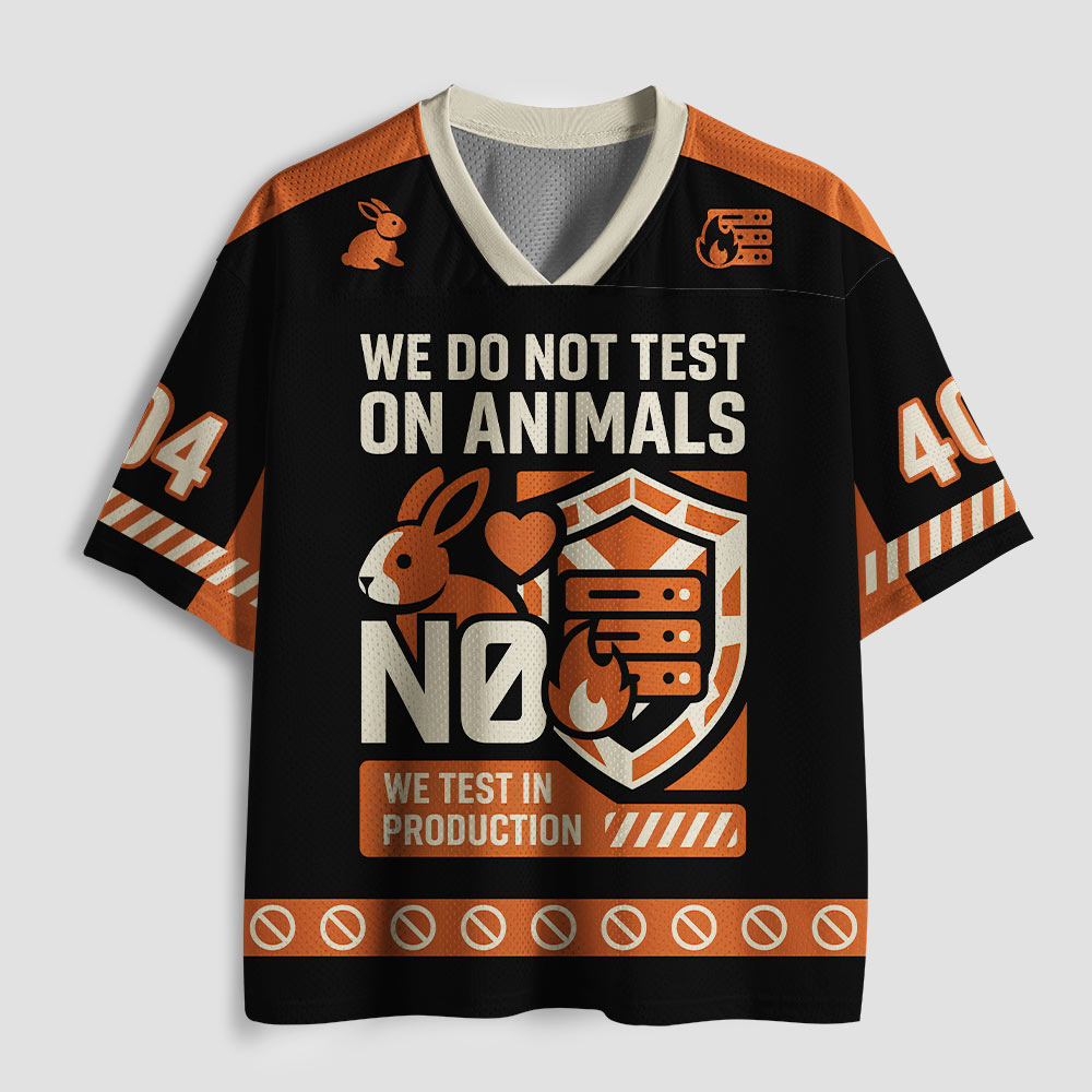 We Do Not Test On Animals Geek Mesh Jersey