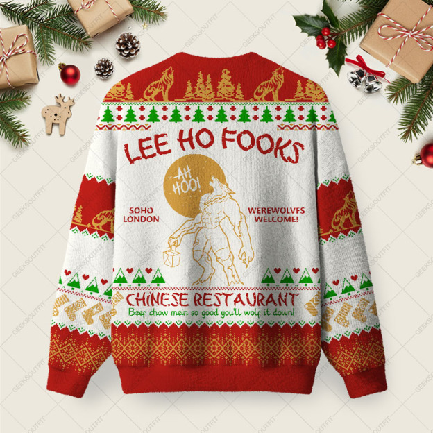 LEE HO FOOKS Ugly Christmas Fuzzy Fleece Sweatshirt