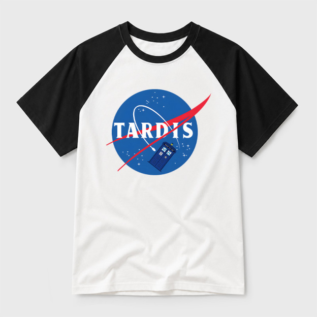 Tardis Geek Retro Raglan T-Shirt
