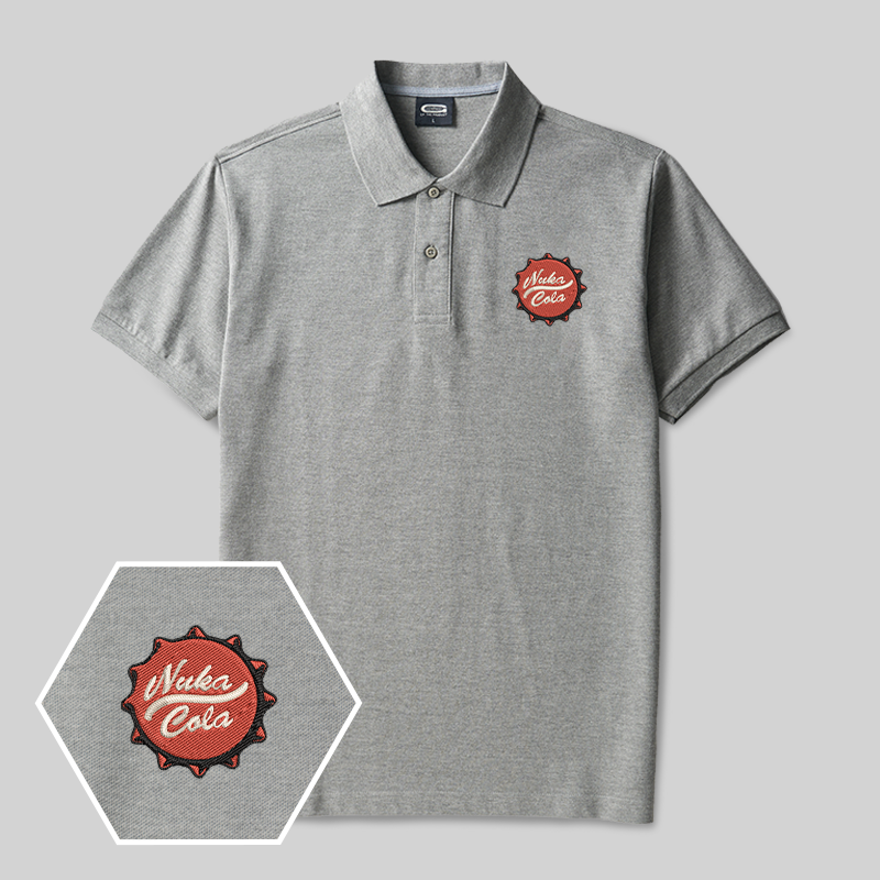 Nuka-Cola Geek Embroidered Polo Shirts