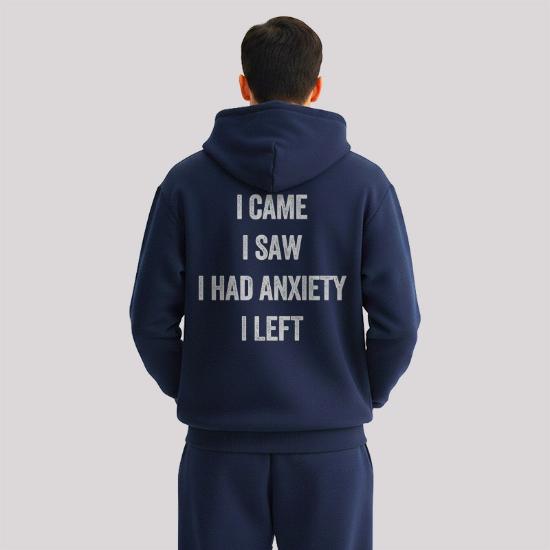 Social Anxiety Chronicles Front and Back Printed Geek Fleece Hoodie Set