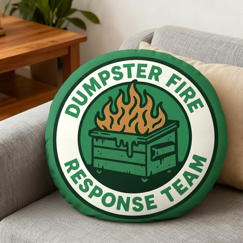 Dumpster Fire Response Team Funny Geek Pillow