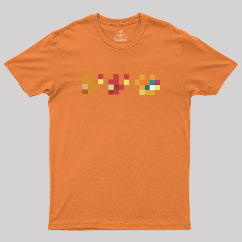 Pixel Fire Lizard Geek T-Shirt
